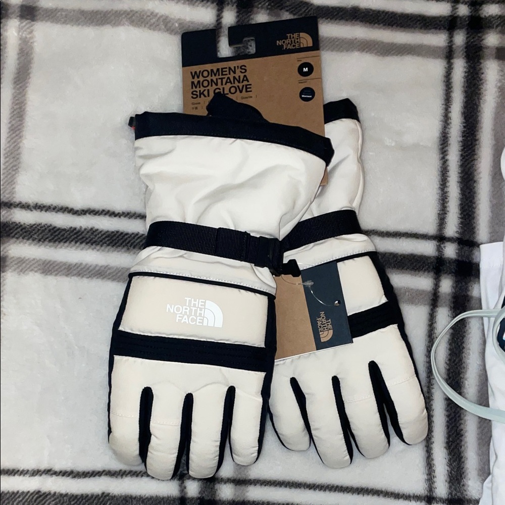 The North Face Women's White and Black Ski Gloves